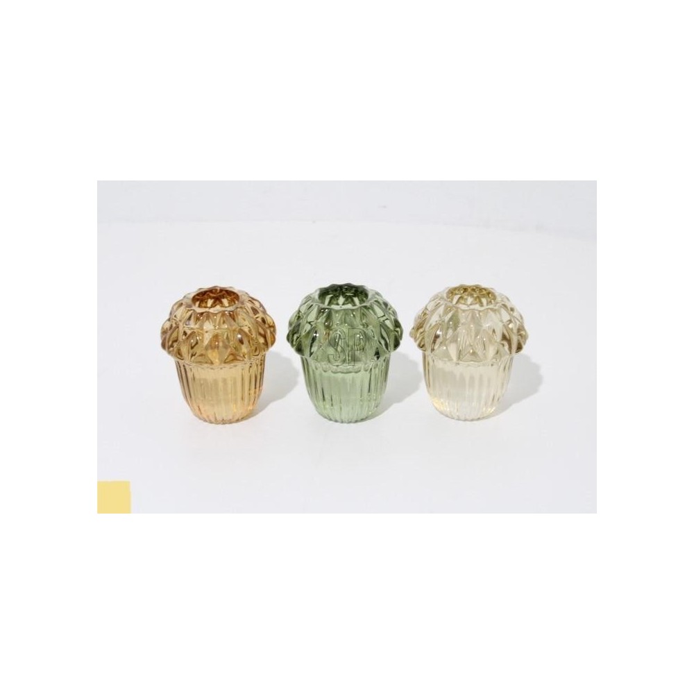 CANDELIERE VETRO 5X6CM 3ASS